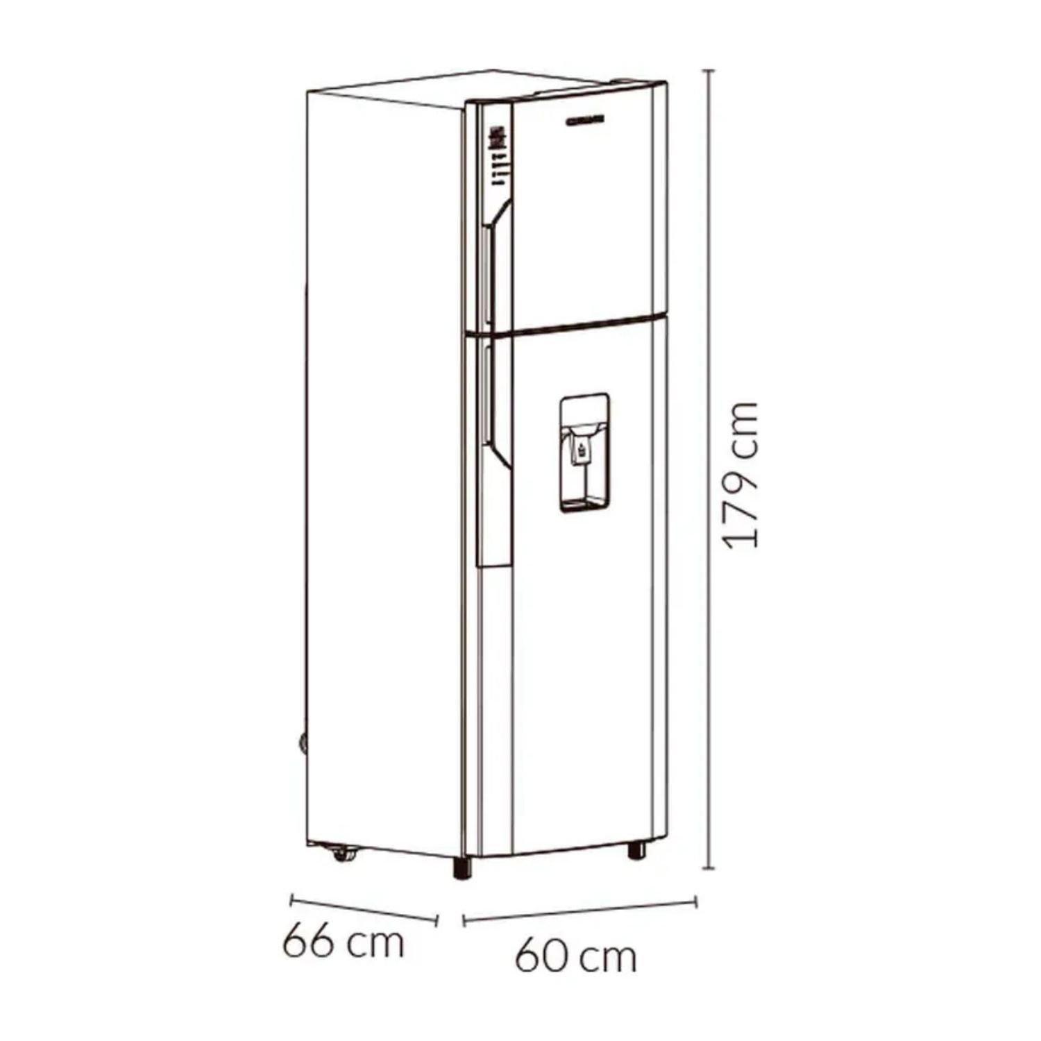 Nevera Challenger 317 litros, vista lateral con altura de 179 cm