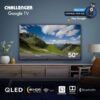 Televisor Challenger 50 pulgadas QLED 4K HDR Google TV en sala, incluye control por voz Hey Google