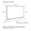 Dimensiones del Televisor Challenger 50 pulgadas QLED 4K HDR, con y sin base