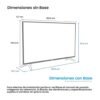 TV Challenger 55 pulgadas - dimensiones con y sin base