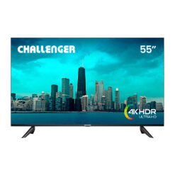 Televisor Challenger 55 pulgadas 4K HDR Ultra HD, vista frontal