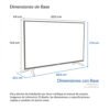 Dimensiones del Televisor Challenger 55 pulgadas, con y sin base