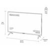 Dimensiones del Televisor Challenger 75 pulgadas QLED 4K HDR, con y sin base