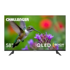 Televisor Challenger 58 pulgadas QLED 4K HDR, vista frontal