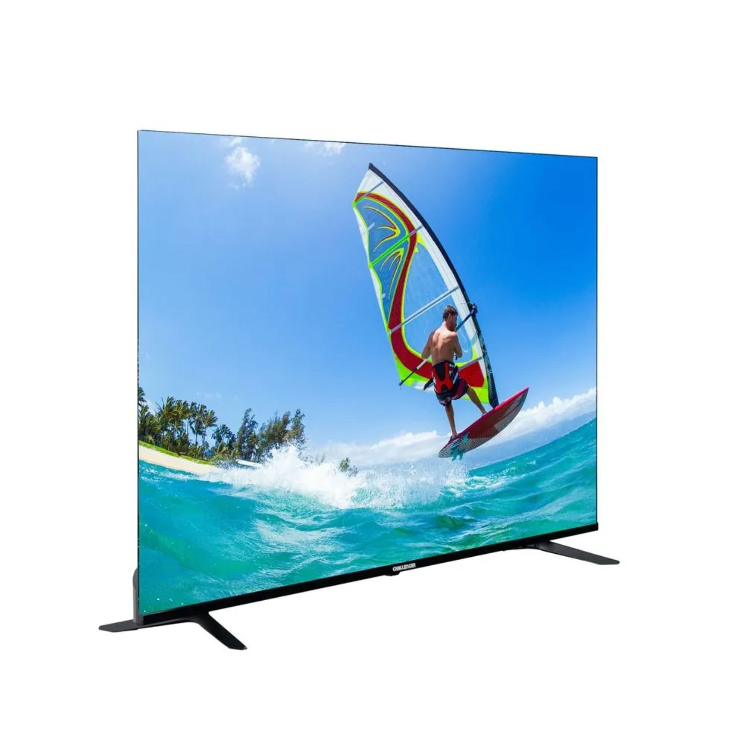 Televisor Challenger 65 pulgadas QLED 4K HDR, vista en ángulo
