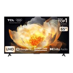 Televisor TCL 65 pulgadas UHD Google TV, vista frontal