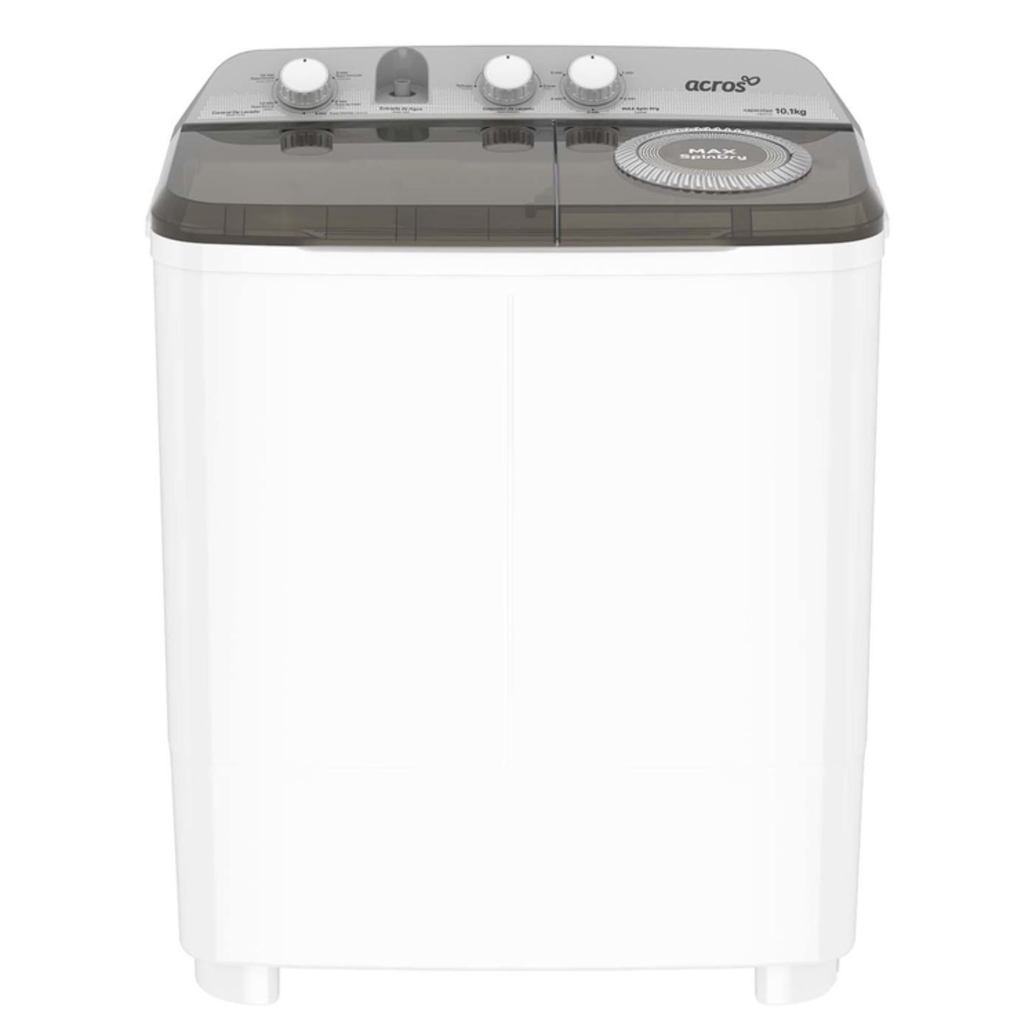 Lavadora Across semiautomática doble tina 10 kg blanca vista frontal