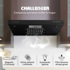 Campana Challenger CX4310 negra, campanas que hacen brillar tu hogar