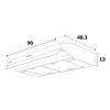 Plano de dimensiones de la campana horizontal Challenger CX4792, 90 x 48,3 x 13 cm