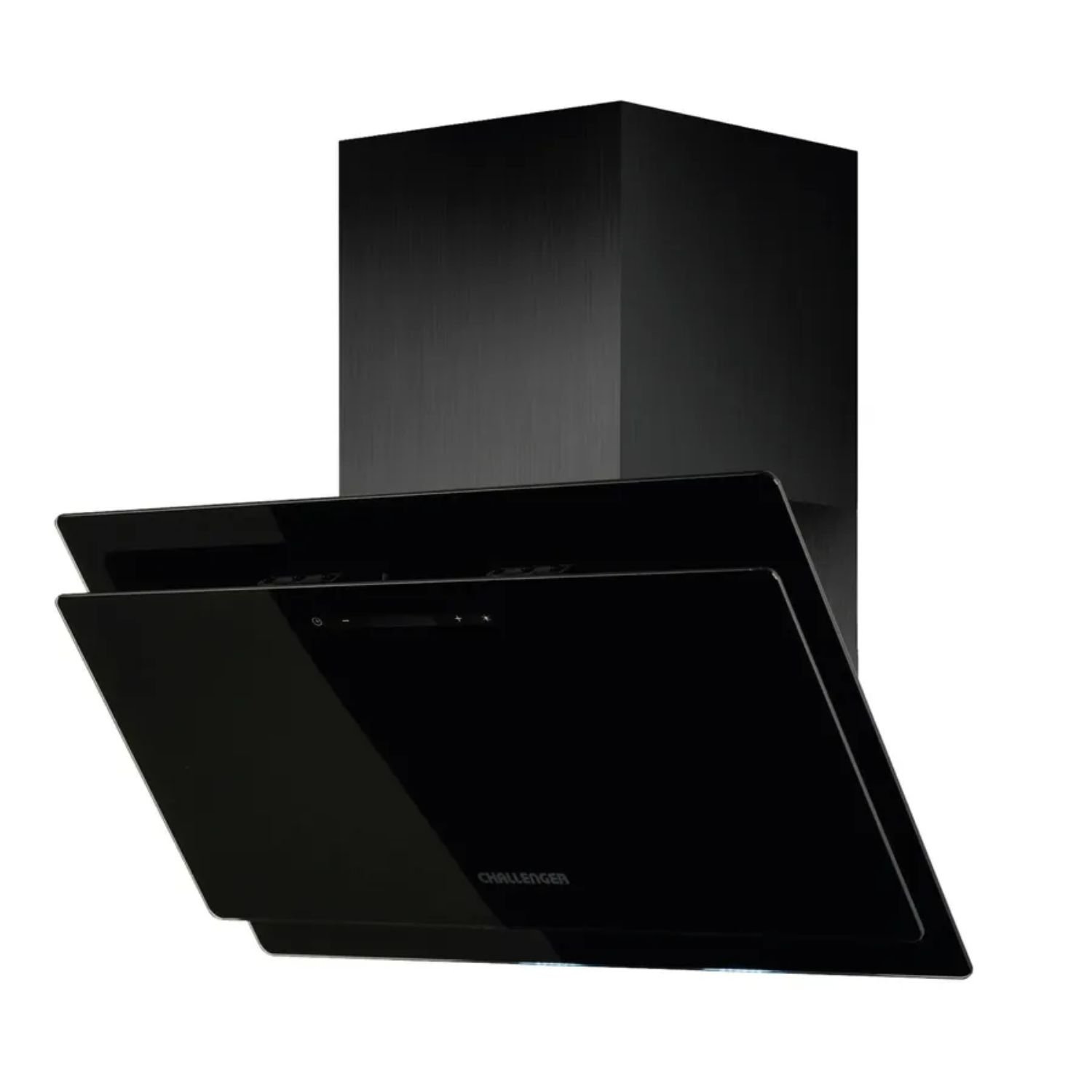Campana tipo península Challenger CX4984 de 90cm en vidrio templado negro