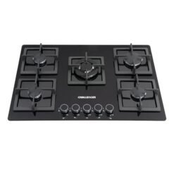 Estufa empotrable a gas Challenger de 5 puestos, vista superior frontal