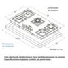 Ficha de dimensiones del producto y de instalación de la estufa empotrable a gas Challenger SQ6792AE