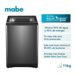 Lavadora Mabe 11 kg con ahorro de agua, ciclo presecado y doble filtro