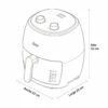 Dimensiones de la freidora de aire Oster CKSTAF38MNS