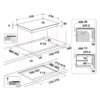Plano de dimensiones de la cubierta de inducción Whirlpool ACM708NE, 77 x 51 cm