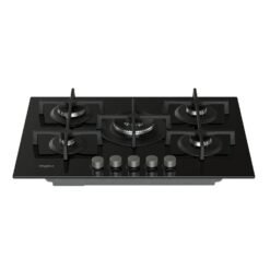 Cubierta a gas Whirlpool GOA7523NB de 73cm en vitrocerámica negra