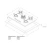 Plano de dimensiones de la cubierta a gas Whirlpool GOA7523NB
