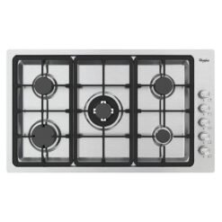 Cubierta a gas Whirlpool WP3550S de 86cm en acero inoxidable, 5 puestos
