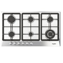 Cubierta a gas Whirlpool WP3650S de 86cm en acero inoxidable, 6 puestos
