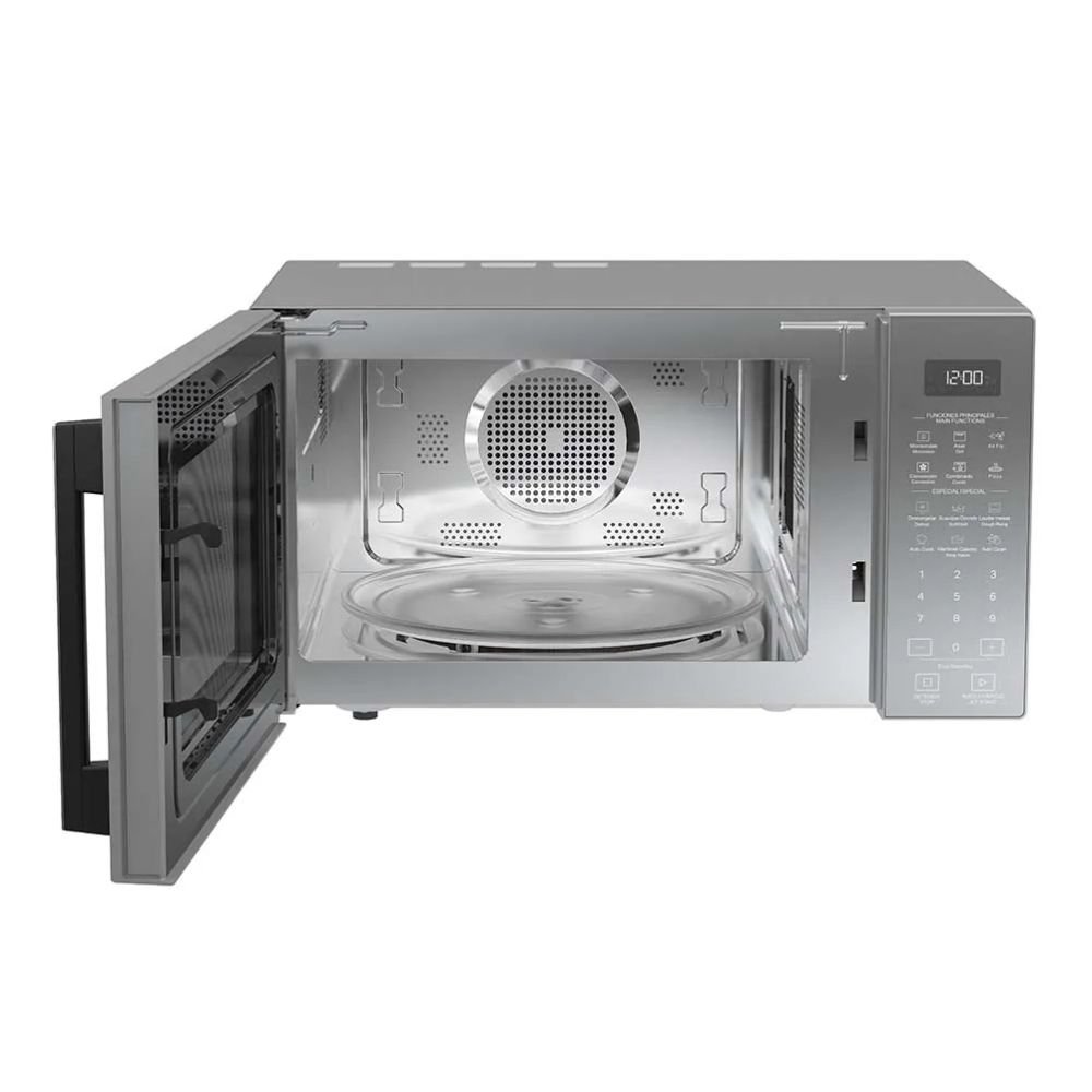 Interior en acero inoxidable del microondas Whirlpool WM3911D con plato giratorio