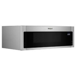 Microondas sobre estufa Whirlpool WML75011HZ acero inoxidable, vista lateral en ángulo