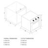 Plano de dimensiones generales y de corte del horno Whirlpool WOE120S