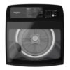 Vista superior de lavadora Whirlpool con tapa de vidrio y agitador