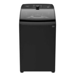 Lavadora Whirlpool 20 kg carga superior negra vista frontal