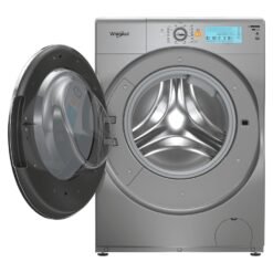 Lavasecadora Whirlpool 7MWFC5090KC con puerta abierta y tambor de acero