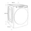 Medidas de secadora a gas Whirlpool carga frontal 23 kg