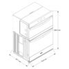 Plano de dimensiones de la torre de hornos Whirlpool WOEC7030PZ