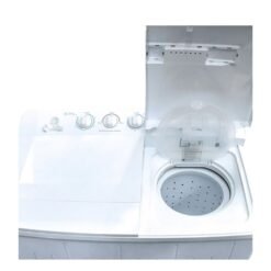 Lavadora doble tina White Westinghouse con tapa abierta de centrifugado