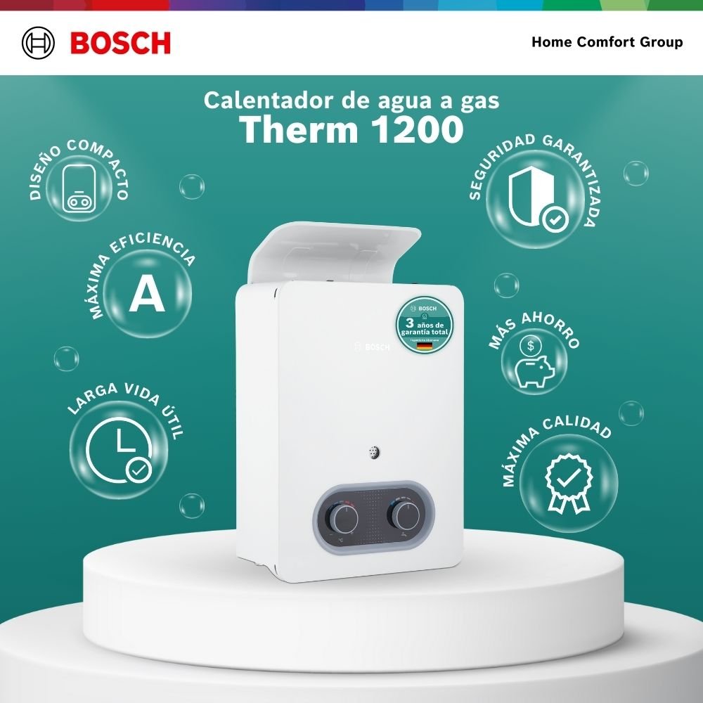 Beneficios del calentador Bosch Therm 1200: eficiencia A y diseño compacto