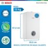 Medidas y peso del calentador Bosch Instant Therm 2400 F 8 litros: 57,3 cm y 13 kg