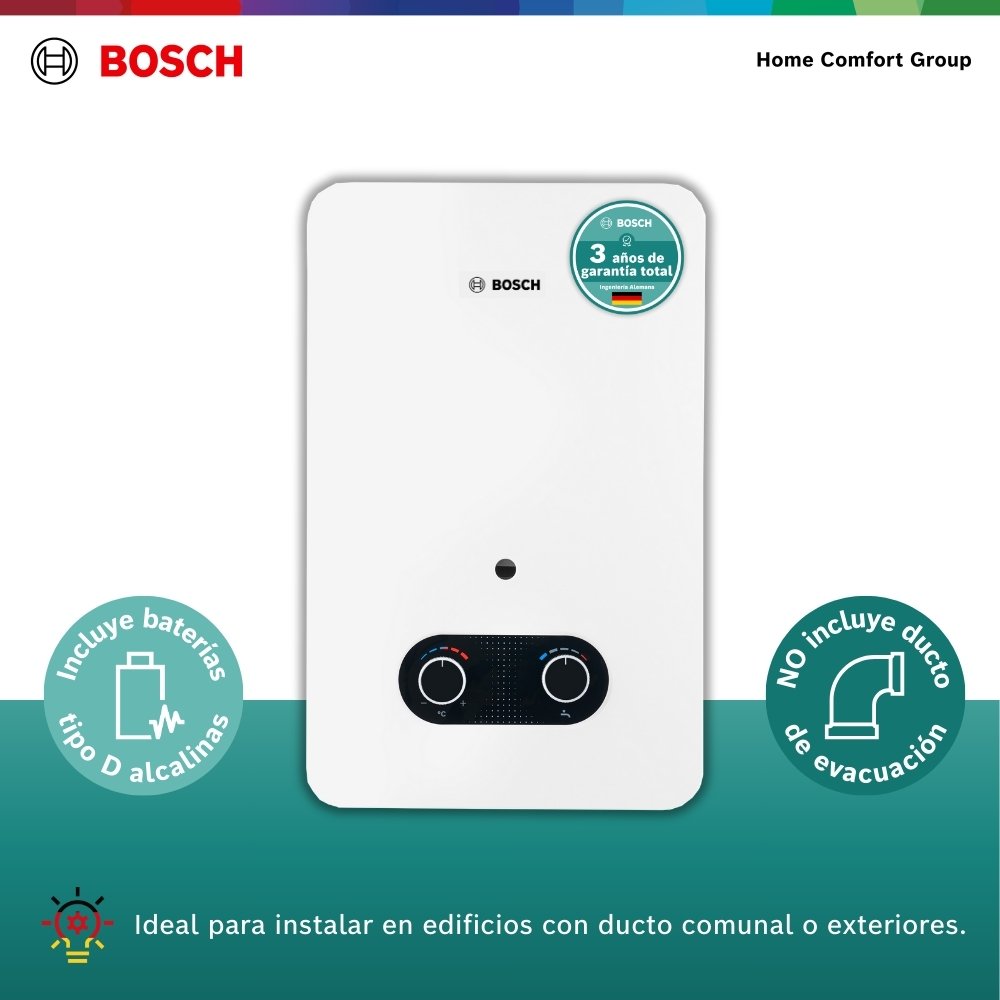 Calentador Bosch Vital Therm 1500 con pilas alcalinas tipo D incluidas