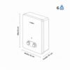 Medidas y peso del calentador Bosch Vital Therm 1500 5 litros