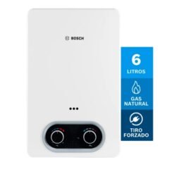 Calentador de paso Bosch Essential 6 litros tiro forzado gas natural vista frontal