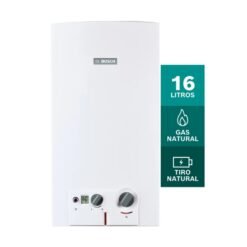 Calentador de paso Bosch Aquaplus 16 litros tiro natural gas natural vista frontal