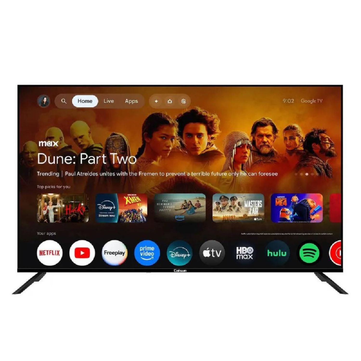 Televisor Caixun 50 pulgadas QLED 4K Google TV C50KAUGQ vista frontal
