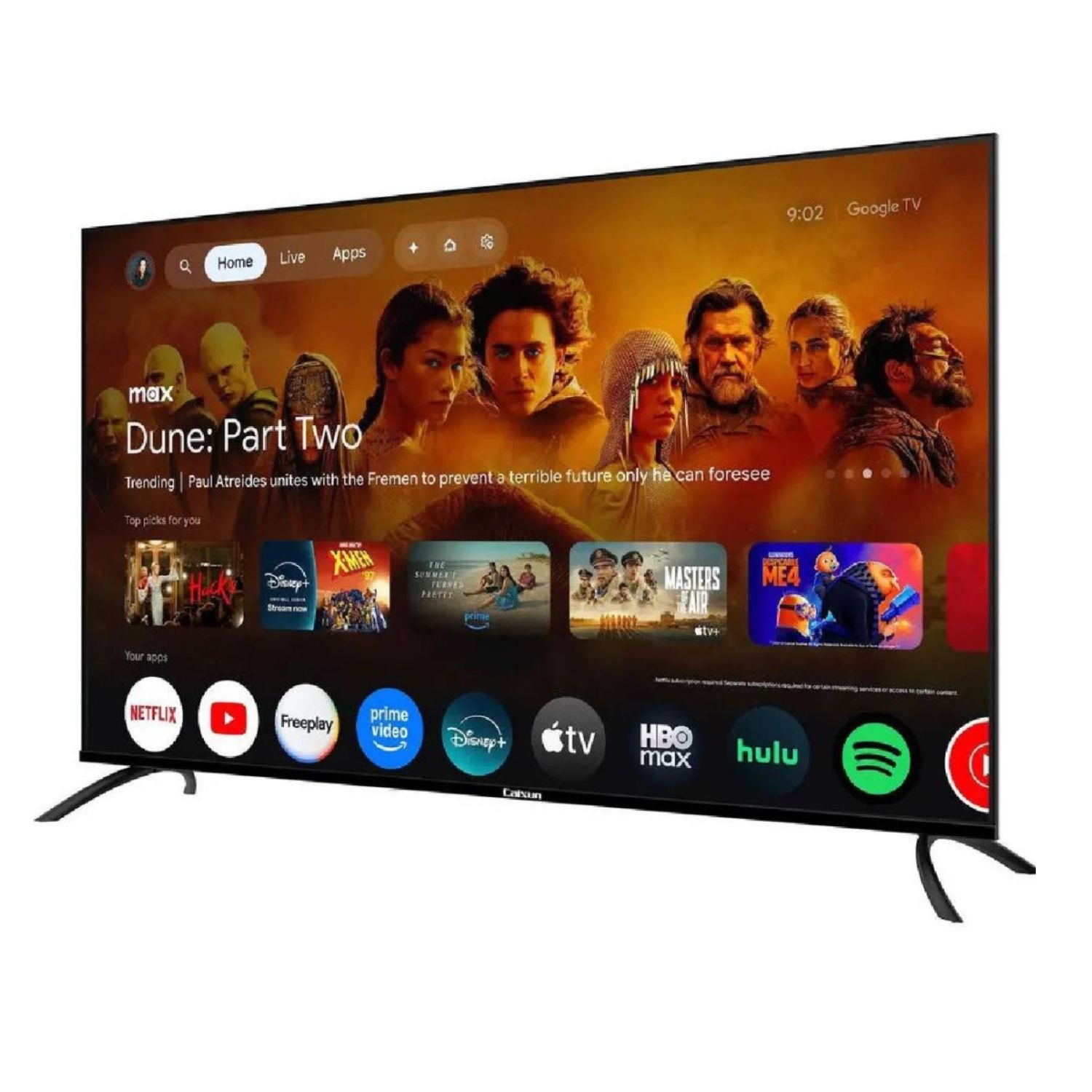 Televisor Caixun 50 pulgadas Google TV C50KAUGQ vista en ángulo derecho