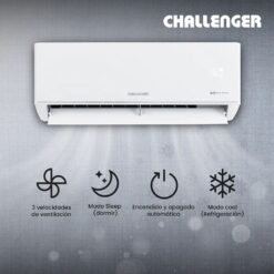 Modos de funcionamiento del aire acondicionado Challenger Inverter ventilación, sueño y refrigeración