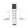 Control remoto con pantalla del mini split Challenger 18000 BTU y sus modos de programación