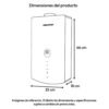 Medidas del calentador de paso Challenger WHD-7125 12 litros