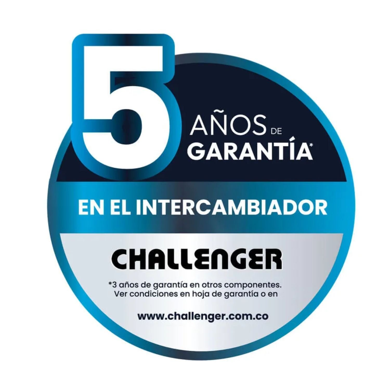 Calentador Challenger con 5 años de garantía en el intercambiador