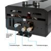 Conexiones de agua y gas e interruptor de encendido del calentador Challenger WHF-7117