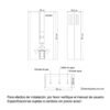 Plano de dimensiones y conexiones de gas y agua del calentador Challenger WHF-7124