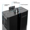 Ducto en acero inoxidable, ventilaciones laterales y frente en cristal templado del calentador Challenger WHF-7124