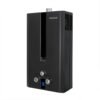 Calentador Challenger 10 litros tiro forzado vista lateral acabado negro con cristal