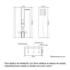 Medidas y conexiones del calentador Challenger WHN-7060 6 litros