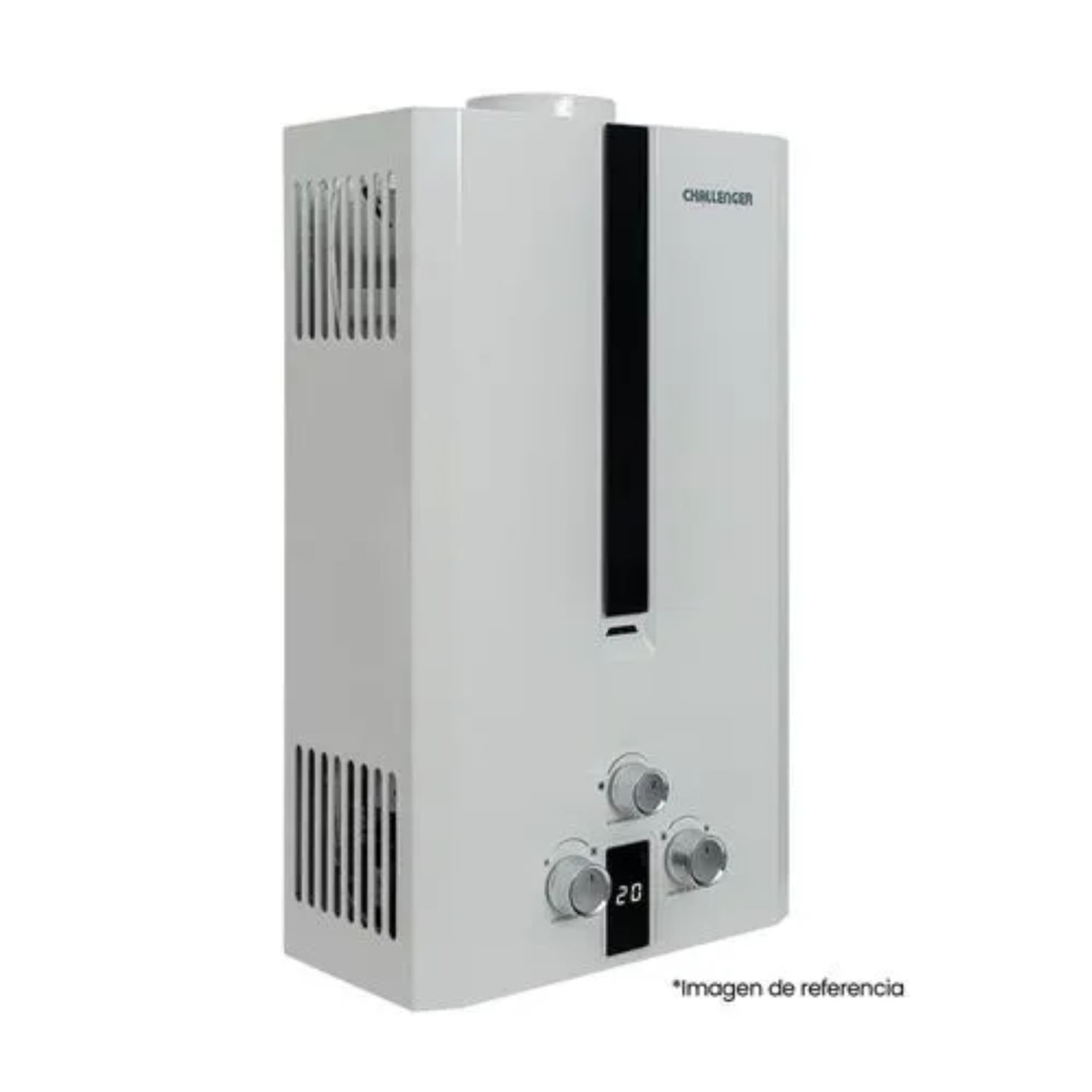 Calentador Challenger WHN-7216 16 litros, vista lateral